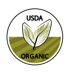 Usda Organic Sign Eco Label In Flat Style Natural