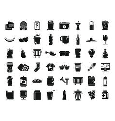 Waste Icons Set Simple Garbage Food