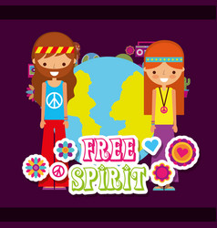 Hippie Woman And Man World Free Spirit