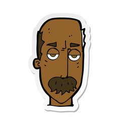 Sticker Of A Cartoon Bored Old Man