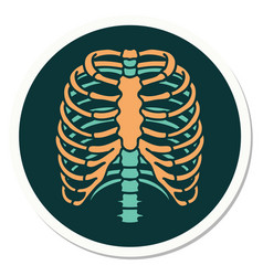 Tattoo Style Sticker A Rib Cage