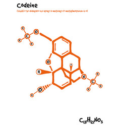 Drawn Molecule And Formula Of Codeine