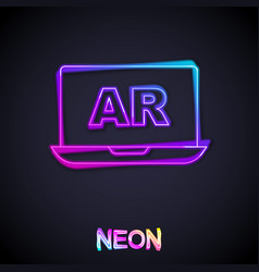 Glowing Neon Line Augmented Reality Ar Icon