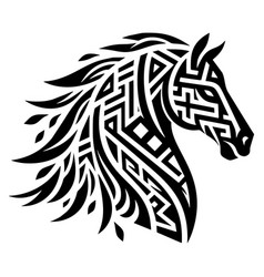 Tribal Geometric Horse Head