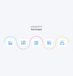 Data Analysis Blue 5 Icon Pack Including Data