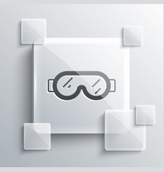 Grey Safety Goggle Glasses Icon Isolated