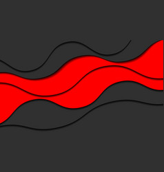 Black And Red Wavy Overlap 3d Paper Cut Out