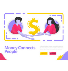 Money Connects People People Shake Hands And Get