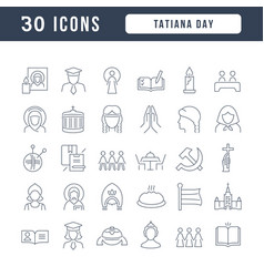 Set Of Linear Icons Of Tatiana Day