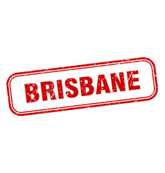 Brisbane Stamp Red Grunge Isolated Sign