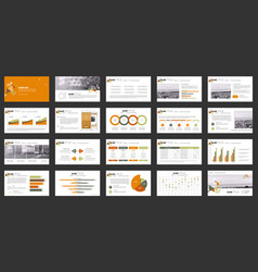 Geometric Orange Presentation Element Templates