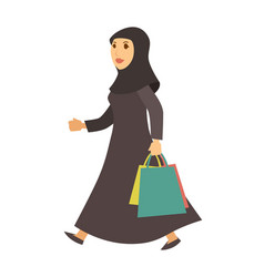 Saudi Arab Muslim Woman With Shopping Bags