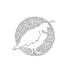 Single One Curly Line Drawing Of Cute Quail