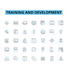 Training And Development Linear Icons Set Growth