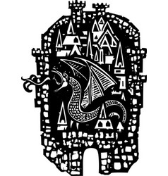 Woodcut Dragon City