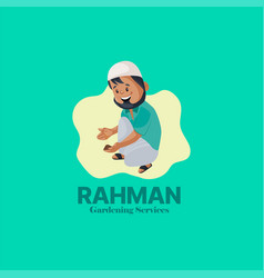 Rahman Gardening Services Mascot Logo