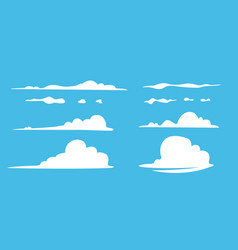 Set Of Cloud Clip Art On Blue Background