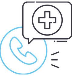 Telemedicine Line Icon Outline Symbol