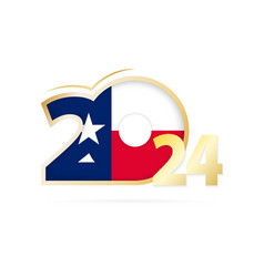 Year 2024 With Texas Flag Pattern