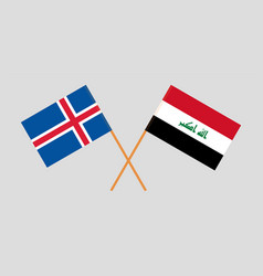 Crossed Flags Of Iraq And Iceland