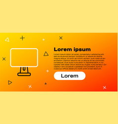 Line Computer Monitor Screen Icon Isolated On