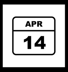 April 14th Date On A Single Day Calendar