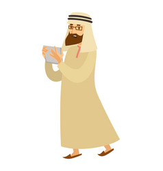 Saudi Arab Man With Tab Or Smartphone