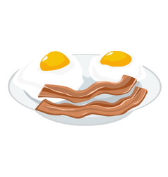 Fried Eggs Bacon Smile Cartoon