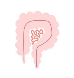 Human Intestine Gastroenterologist In A Flat Style