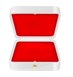 Open White Jewelry Box With Red Velvet Lining