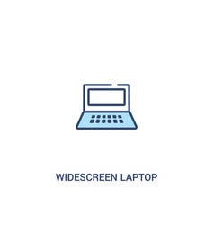 Widescreen Laptop Concept 2 Colored Icon Simple