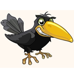 Cartoon Angry Bird Crow Smiling