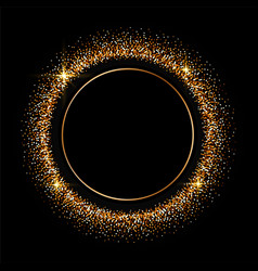 Circle Golden Sparkle Glitter Frame Background