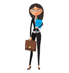 Flat Business Asian Spectacled Secretary