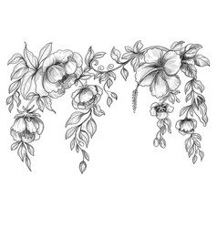 Beautiful Wedding Floral Sketch Background