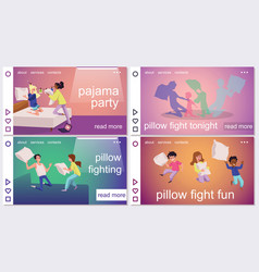 Pajama Party And Pillow Fighting Fun Banners