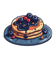 Sweet Blueberry Pancakes With Fresh Fruit Syrup