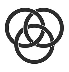 Monochrome Icon With Borromean Rings