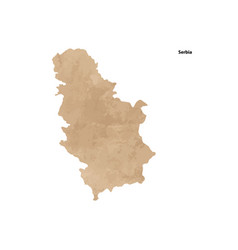 Old Vintage Paper Textured Map Of Serbia Country