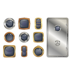 Porthole Windows Icon Safe Round Metalic