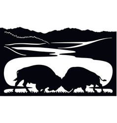 Bison - Wildlife Stencils Moose Silhouette