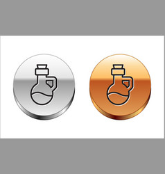 Black Line Essential Oil Bottle Icon Isolated