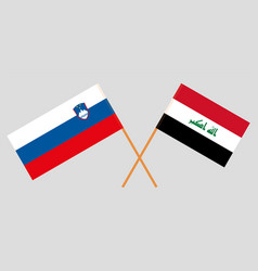 Crossed Flags Of Iraq And Slovenia