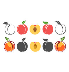 Peach Icons Outline And Colour