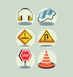 Six Flat Safety Icons