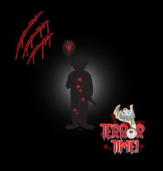 Terror Time Logo With Creepy Clown Silhouette