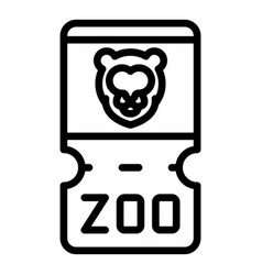 Zoo Pass Card Icon Outline Jungle Ticket