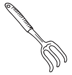 Gardening Fork Icon Hand Drawn Farmer Tool