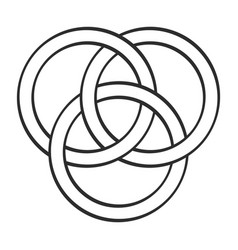 Monochrome Icon With Borromean Rings