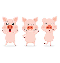 Set Of Cute Pigs